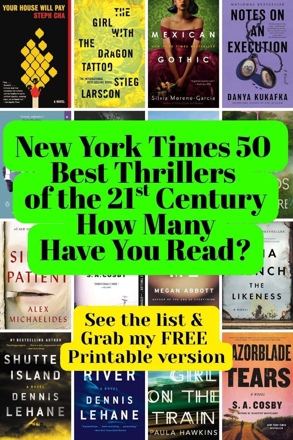 New York Times Best Thrillers of the 21st Century