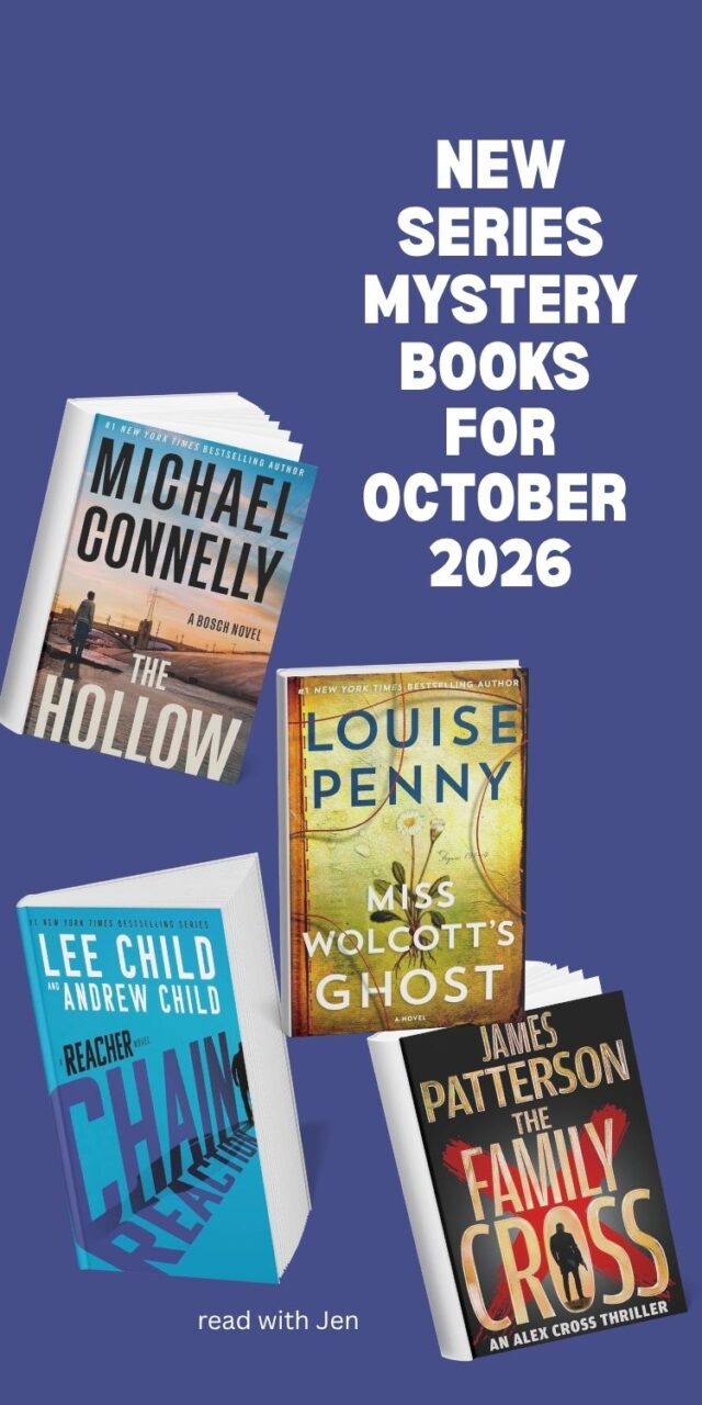Photo collage of New series mystery books for October 2026