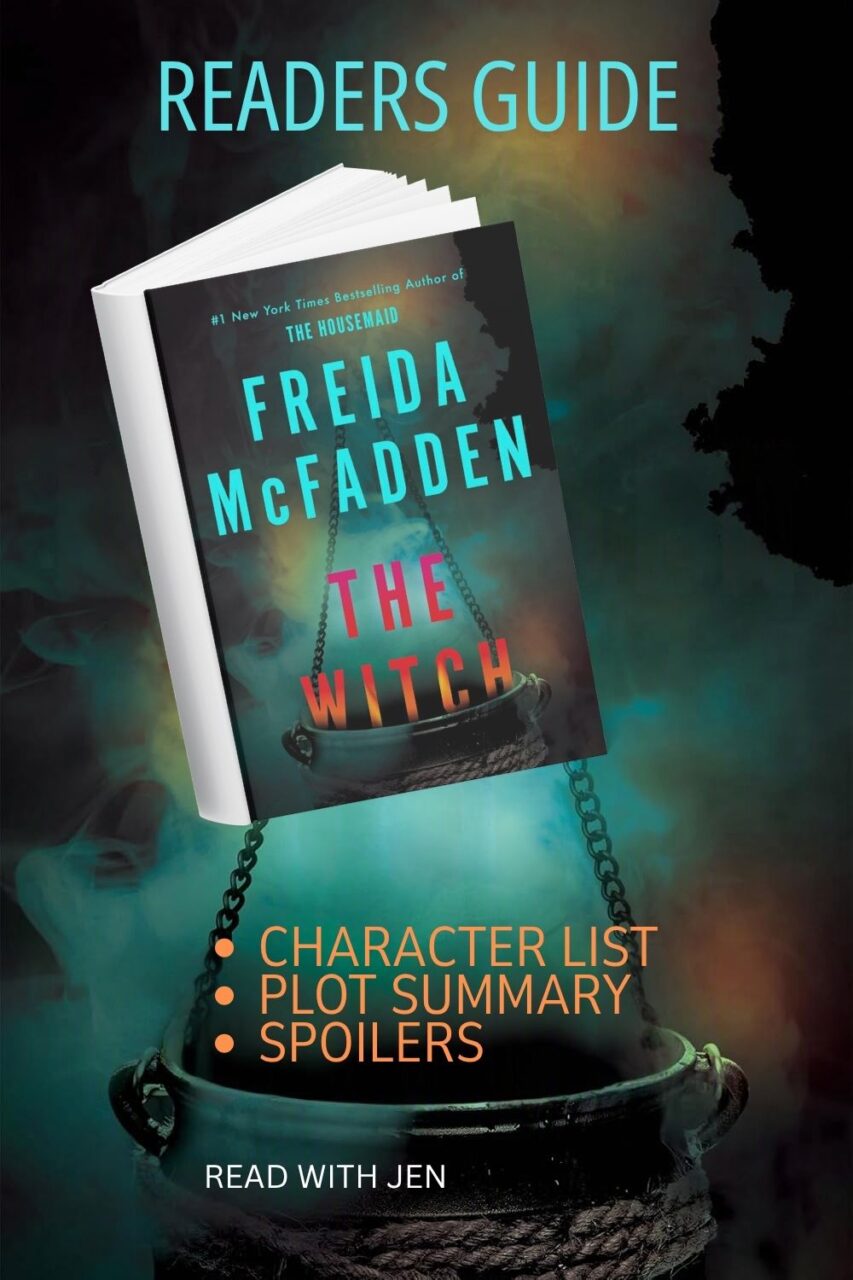 The cover of Freida McFadden's The Witch,which shows a hanging shackle. This is for my Readers Guide to the book which includes a plot summary, character list, and spoilers.